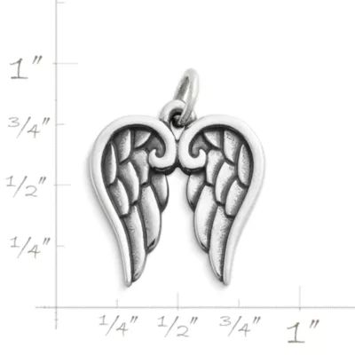 Angel Wings Charm in Sterling Silver or 14K Yellow Gold - Image 2