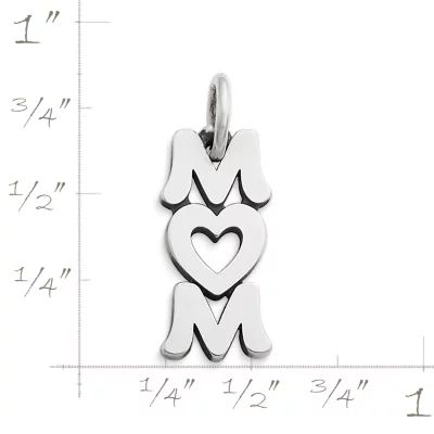 Love You Mom Charm in Sterling Silver or 14K Yellow Gold - Image 2
