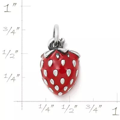 Enamel Wild Strawberry Charm in Sterling Silver - Image 3