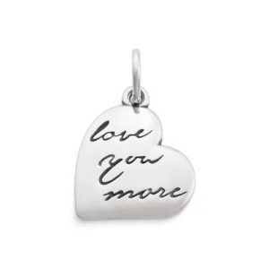 "Love You More" Charm in Sterling Silver or 14K Yellow Gold