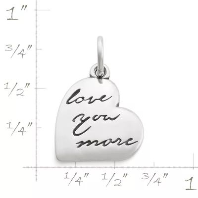"Love You More" Charm in Sterling Silver or 14K Yellow Gold - Image 2