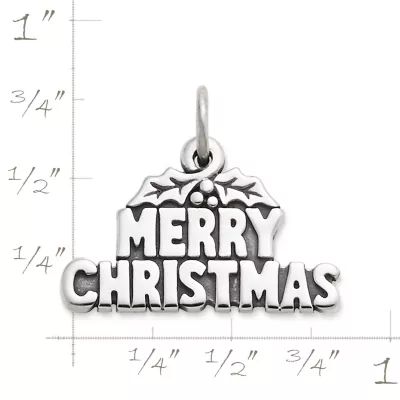 "Merry Christmas" Charm in Sterling Silver - Image 2