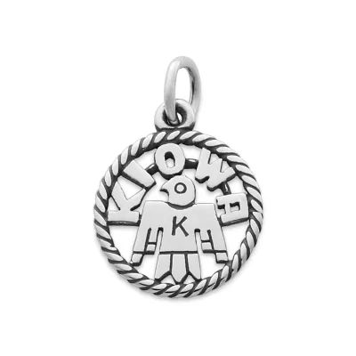 Kiowa Disk Charm in Sterling Silver