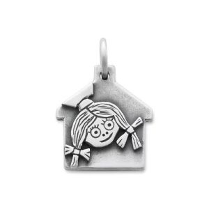 Look Inn Cabin Charm in Sterling Silver