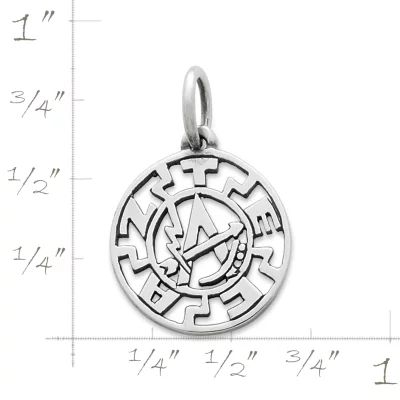 Aztec Disk Charm in Sterling Silver - Image 2