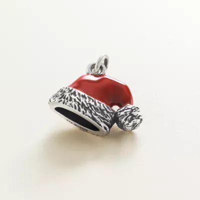 Enamel Santa Hat Charm in Sterling Silver - Image 2