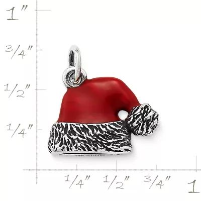 Enamel Santa Hat Charm in Sterling Silver - Image 3