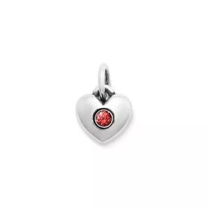 Keepsake Heart Birthstone Charm in Sterling Silver or 14K Yellow Gold