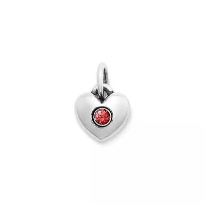 Keepsake Heart Birthstone Charm in Sterling Silver or 14K Yellow Gold