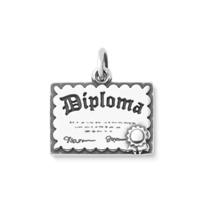 Graduation Diploma Charm in Sterling Silver