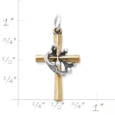 Christ the King Cross Charm in Sterling Silver and Bronze - Image 3