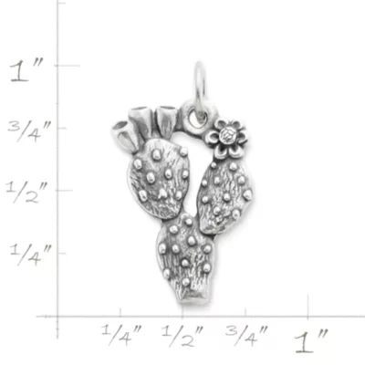 Prickly Pear Cactus Charm in Sterling Silver - Image 2