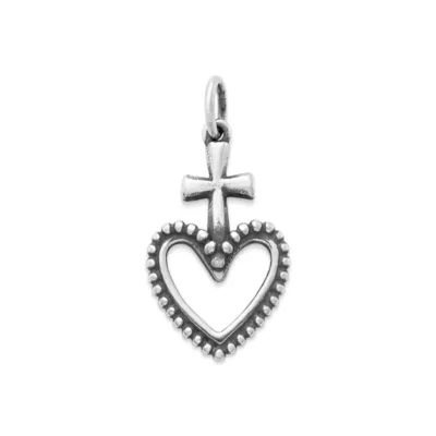 Sacred Heart Charm in Sterling Silver