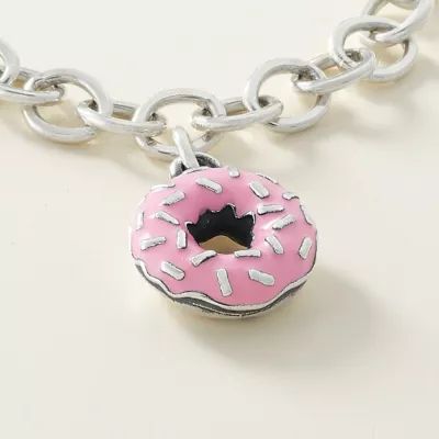 Enamel Frosted Donut Charm in Sterling Silver - Image 3