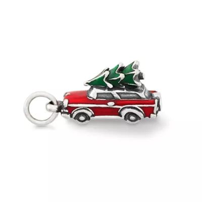 Enamel Family Christmas Tree Charm in Sterling Silver