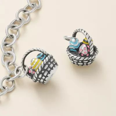Enamel Easter Basket Charm in Sterling Silver - Image 2