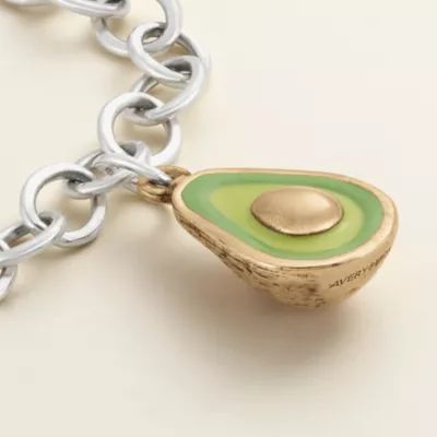 Enamel Avocado Charm in Sterling Silver and Bronze - Image 3