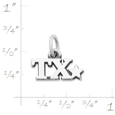 "TX" Charm in Sterling Silver - Image 5