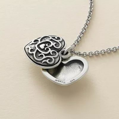 Ornate Heart Swivel Locket Charm in Sterling Silver - Image 4