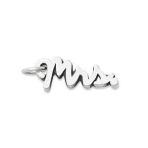 "Mrs." Charm in Sterling Silver