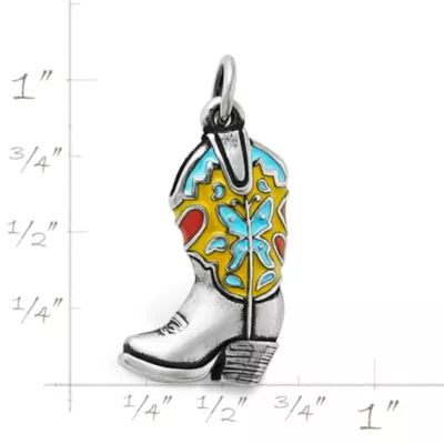 Enamel Western Boot Charm in Sterling Silver - Image 3