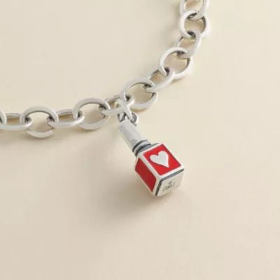 Enamel Red Nail Polish Charm in Sterling Silver - Image 2