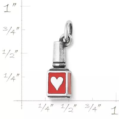 Enamel Red Nail Polish Charm in Sterling Silver - Image 3