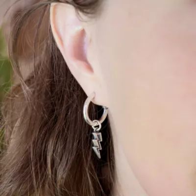 Lightning Bolt Charm in Sterling Silver or 14K Yellow Gold - Image 5