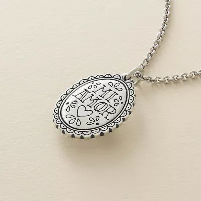 "Mi Amor" Charm in Sterling Silver or 14K Yellow Gold - Image 2