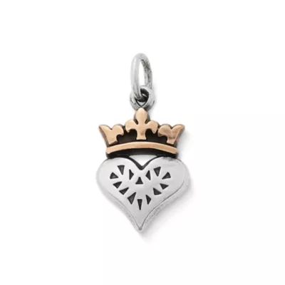 Queen of My Heart Charm in Sterling Silver and Bronze