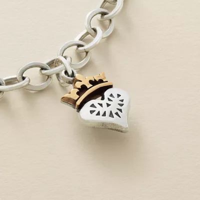 Queen of My Heart Charm in Sterling Silver and Bronze - Image 2