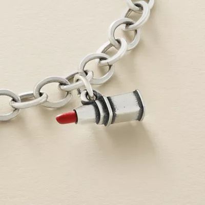 Red Lipstick Charm in Sterling Silver - Image 2