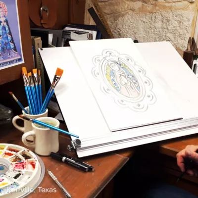 Enamel Virgin of Guadalupe Charm in Sterling Silver - Image 4