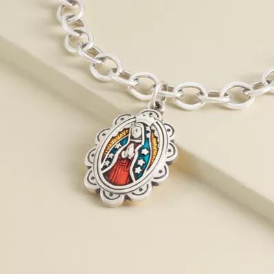 Enamel Virgin of Guadalupe Charm in Sterling Silver - Image 2
