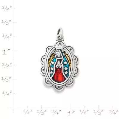 Enamel Virgin of Guadalupe Charm in Sterling Silver - Image 5