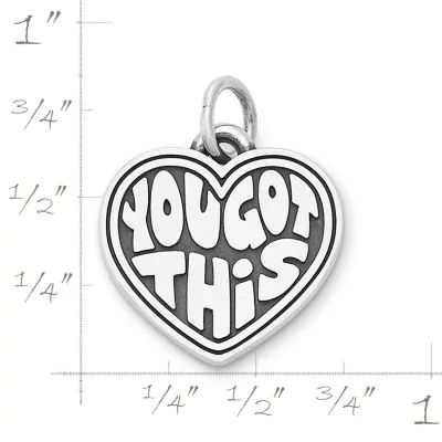 "You Got This" Heart Charm in Sterling Silver - Image 3