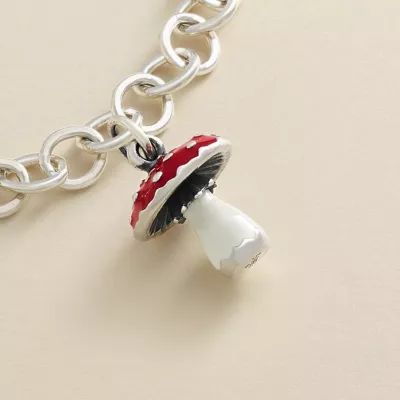 Enamel Mushroom Charm in Sterling Silver - Image 2