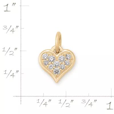 Delicate Pave Diamond Heart Pendant in 14K Yellow Gold - Image 6