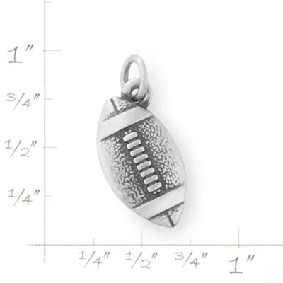 Engravable Football Charm in Sterling Silver - Image 3