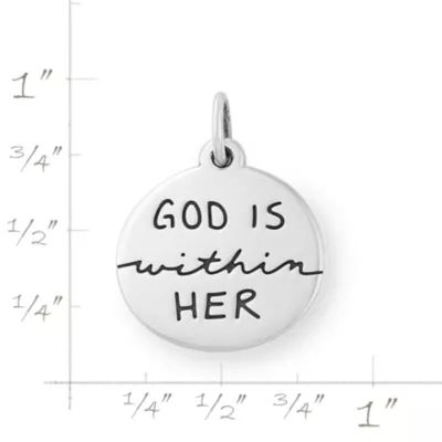 "God Is Within Her" Charm in Sterling Silver or 14K Yellow Gold - Image 6
