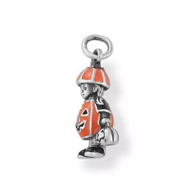 Enamel Pumpkin Costume Charm in Sterling Silver - Image 2