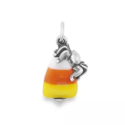 Sweet and Spooky Halloween Art Glass Charm in Sterling Silver - Image 2