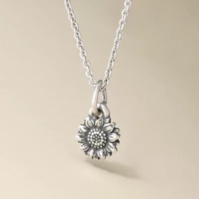 Mini Sunflower Charm in Sterling Silver or 14K Yellow Gold - Image 2