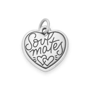 "Soulmates" Heart Charm in Sterling Silver