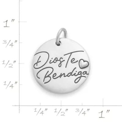 "Dios Te Bendiga" Charm in 14K Yellow Gold - Image 4