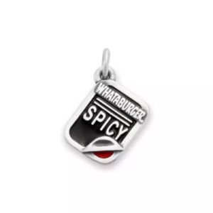 Enamel "Whataburger Spicy" Ketchup Charm in Sterling Silver