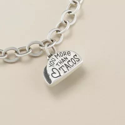 Love You More Than Tacos Charm in Sterling Silver - Image 2