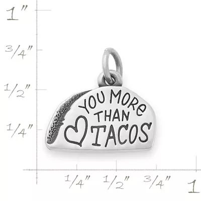Love You More Than Tacos Charm in Sterling Silver - Image 4