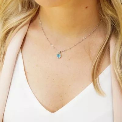 Heart Gemstone Pendant in Sterling Silver - Image 3