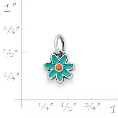 Enamel Mini Flower Charm in Sterling Silver - Image 8